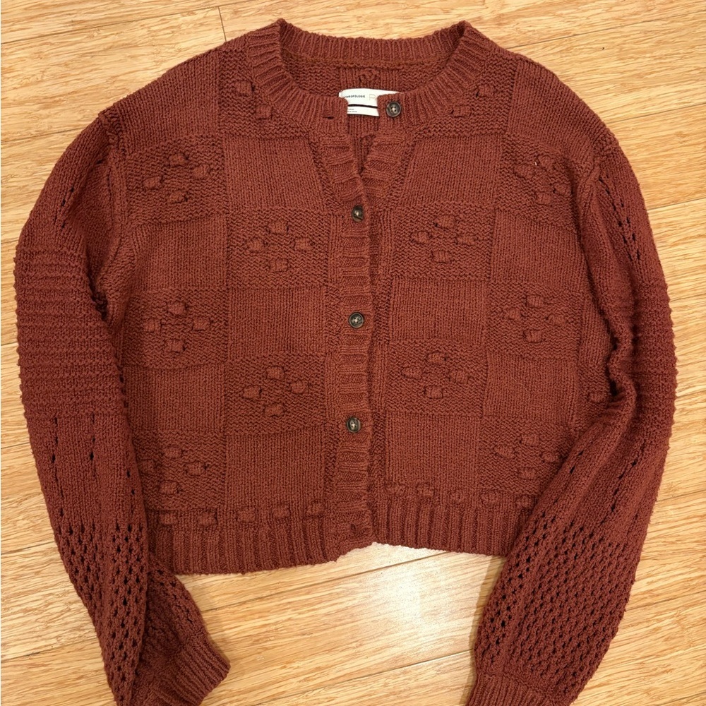 Pilcro Rust Cardigan Sweater